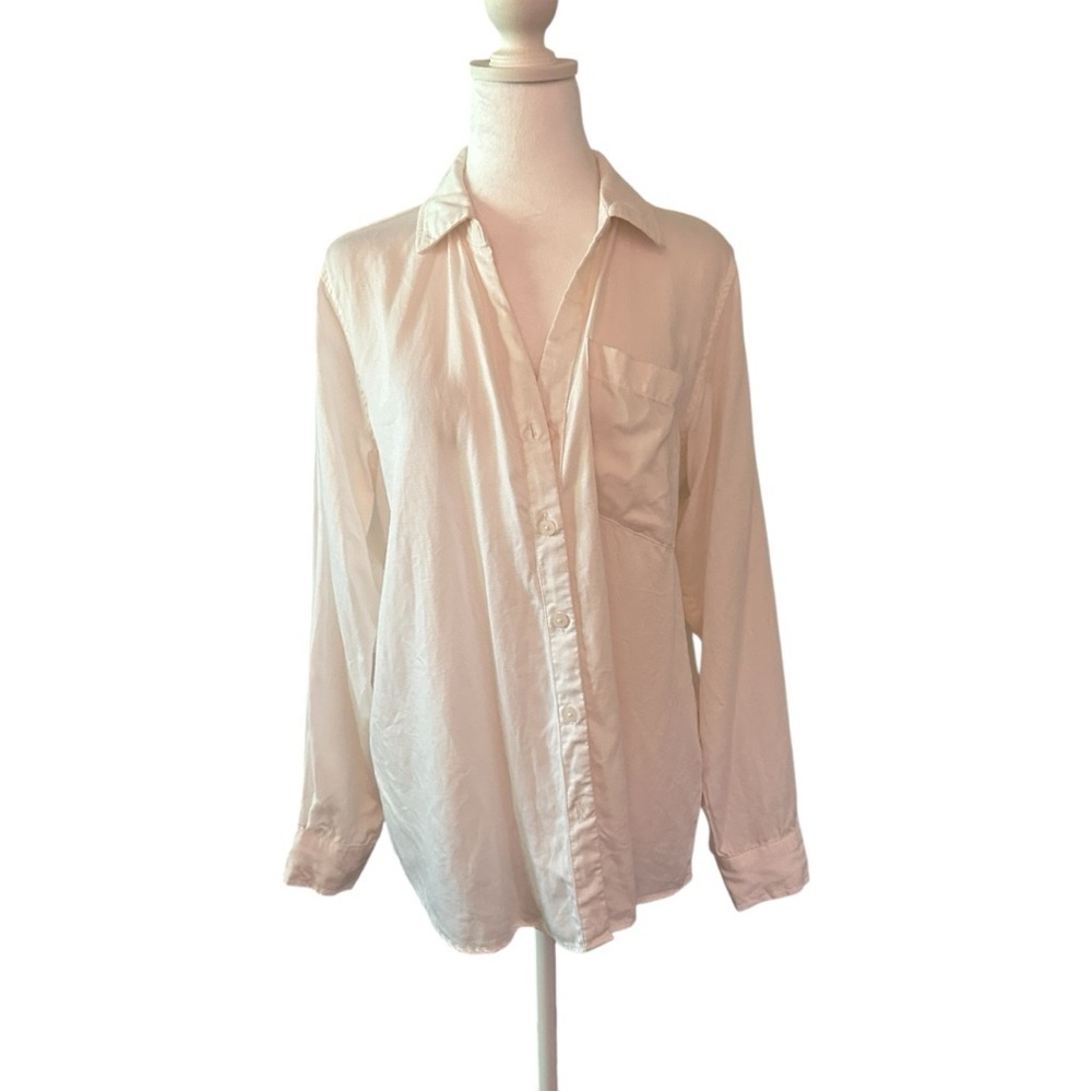 Knox Rose Cream Casual Button Down Shirt Medium